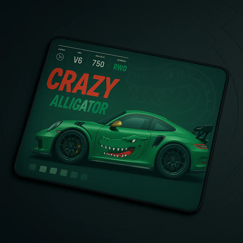 Printed Mouse Pad| Silicon Base | Later Alligator Graphic | Available in Size - Small, Large - Image 3