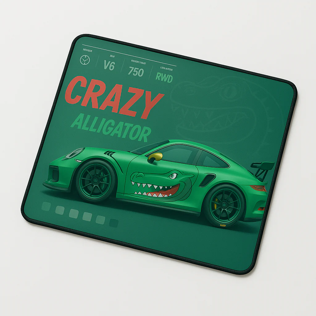 Printed Mouse Pad| Silicon Base | Later Alligator Graphic | Available in Size - Small, Large - Image 4