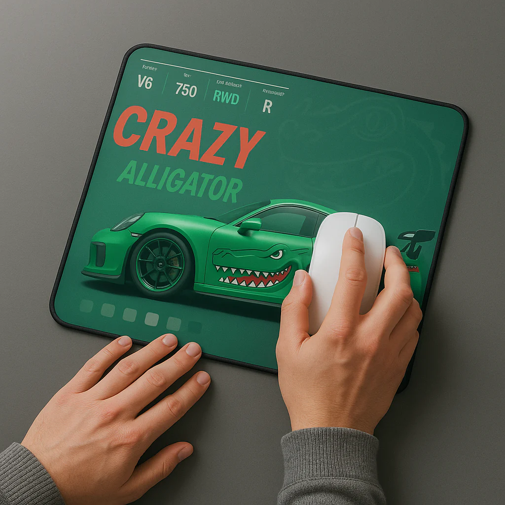 Printed Mouse Pad| Silicon Base | Later Alligator Graphic | Available in Size - Small, Large - Image 8