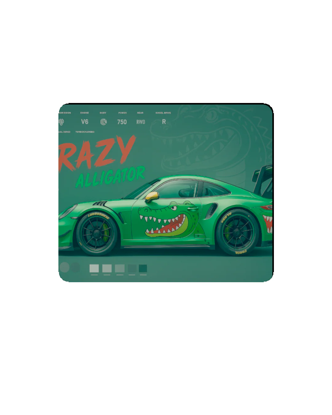 Printed Mouse Pad| Silicon Base | Later Alligator Graphic | Available in Size - Small, Large - Image 9