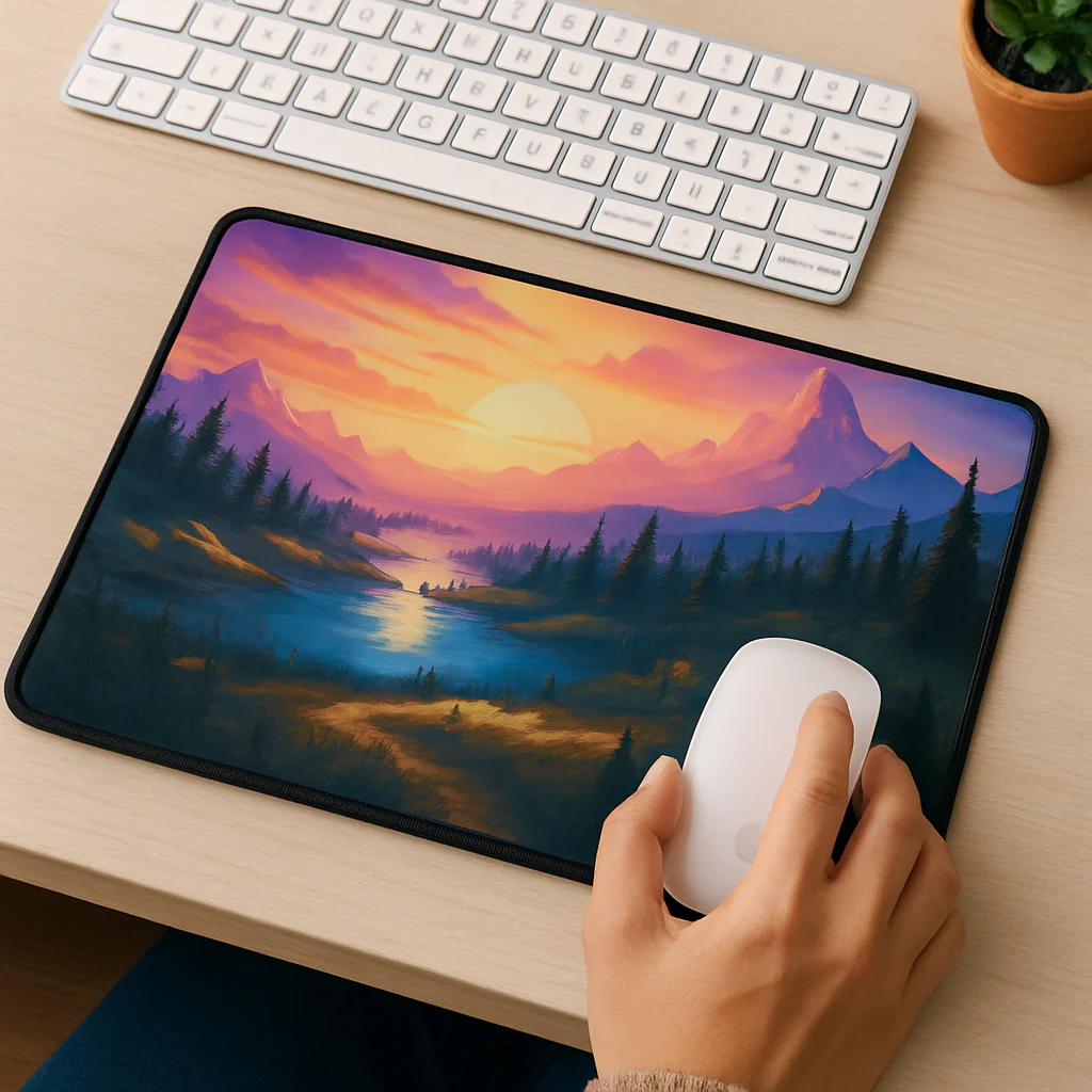 Printed Mouse Pad| Silicon Base | Scenic Beaut Graphic | Available in Size - Small, Large - Image 2