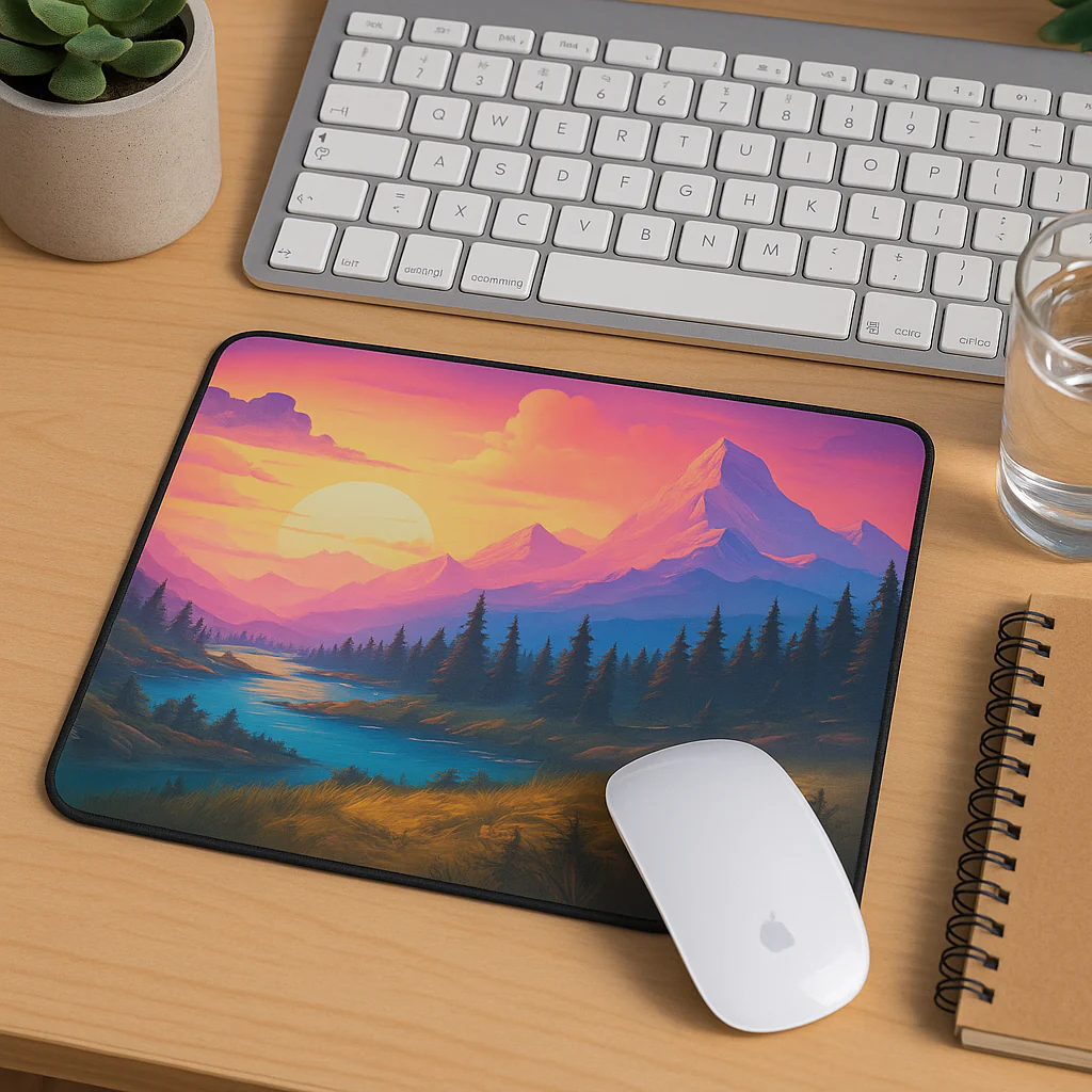 Printed Mouse Pad| Silicon Base | Scenic Beaut Graphic | Available in Size - Small, Large - Image 5
