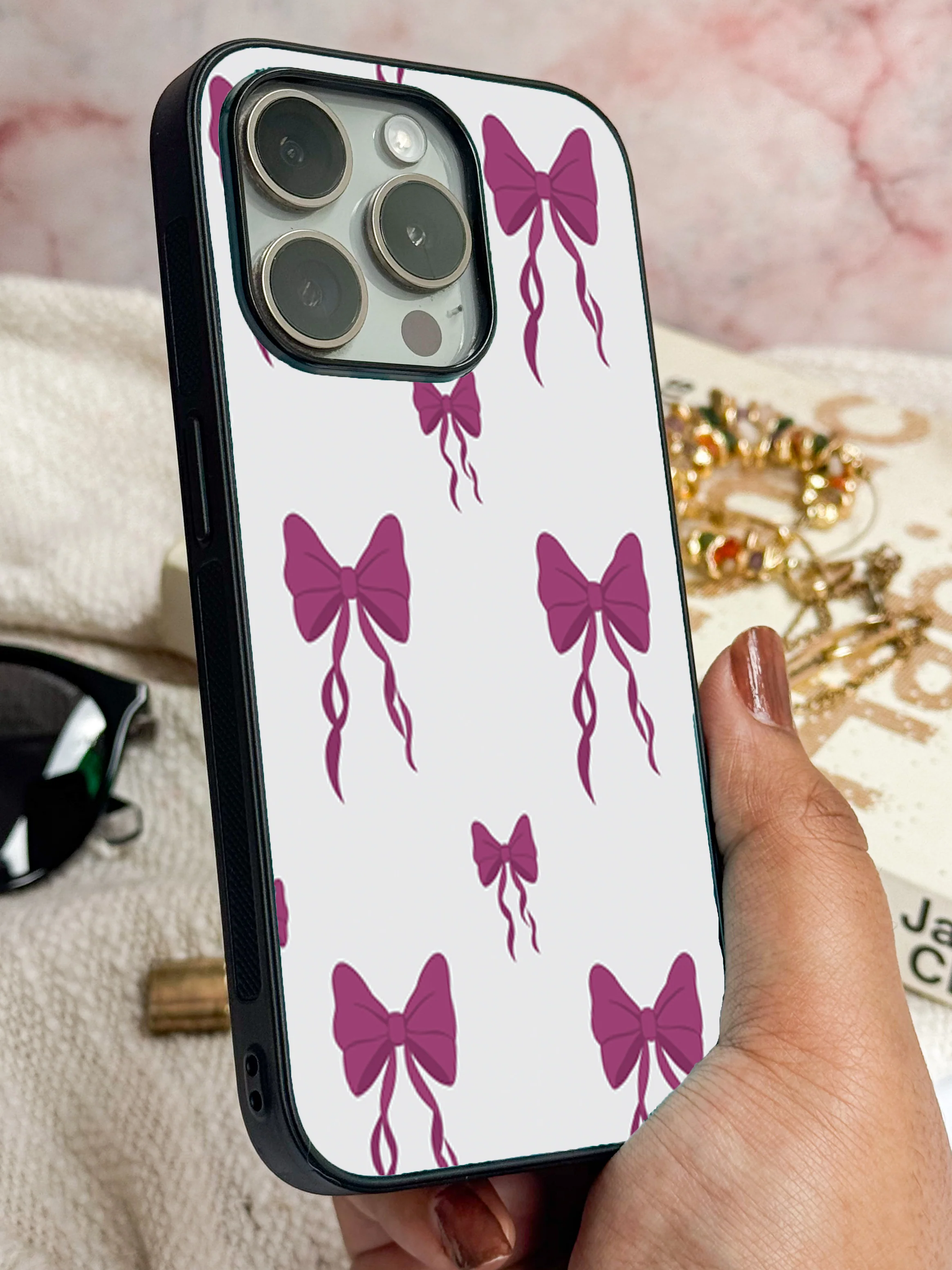 Purple Charm Premium Glass Back Cover For iPhone 11-17 Models - Image 8