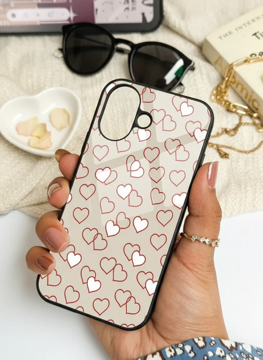 Puzzled Hearts Premium Glass Back Cover For iPhone 11-17 Models - Image 13