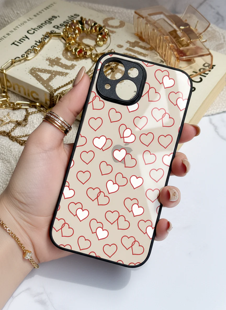 Puzzled Hearts Premium Glass Back Cover For iPhone 11-17 Models - Image 16