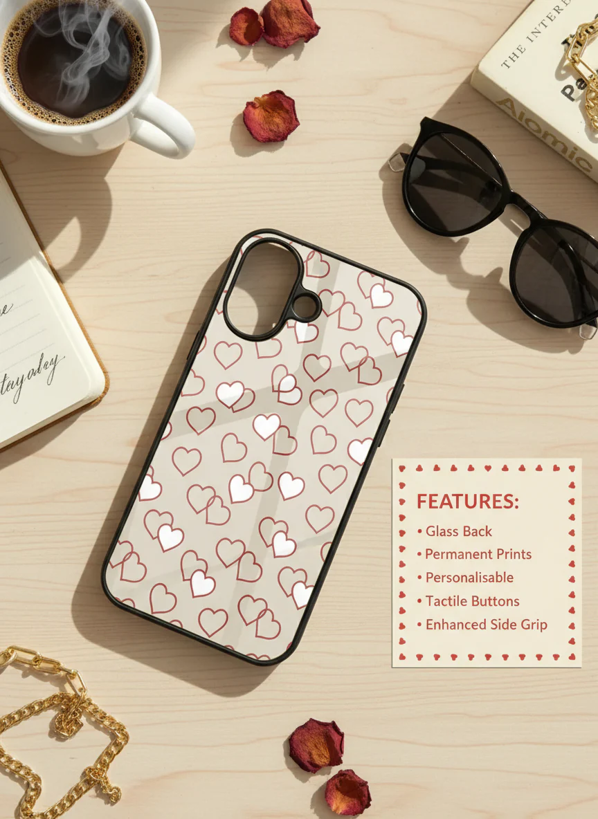 Puzzled Hearts Premium Glass Back Cover For iPhone 11-17 Models - Image 2