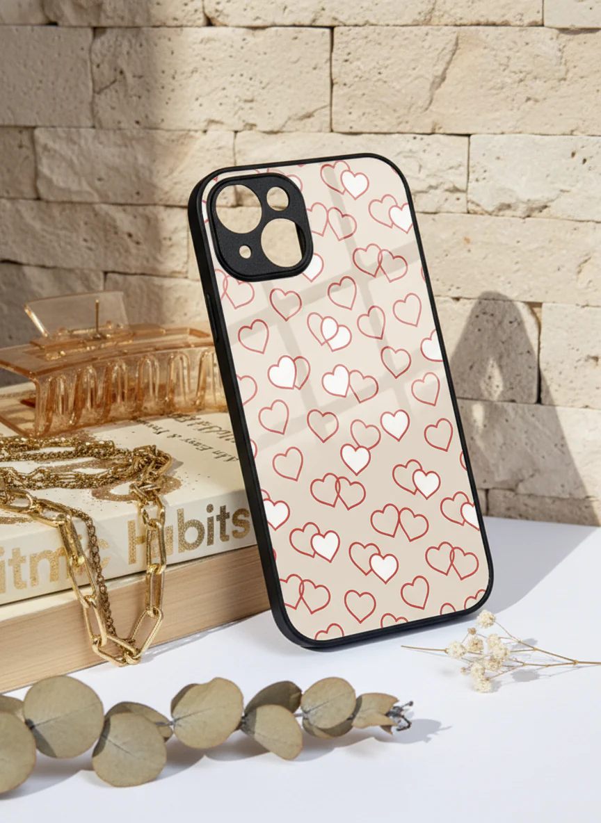 Puzzled Hearts Premium Glass Back Cover For iPhone 11-17 Models - Image 3