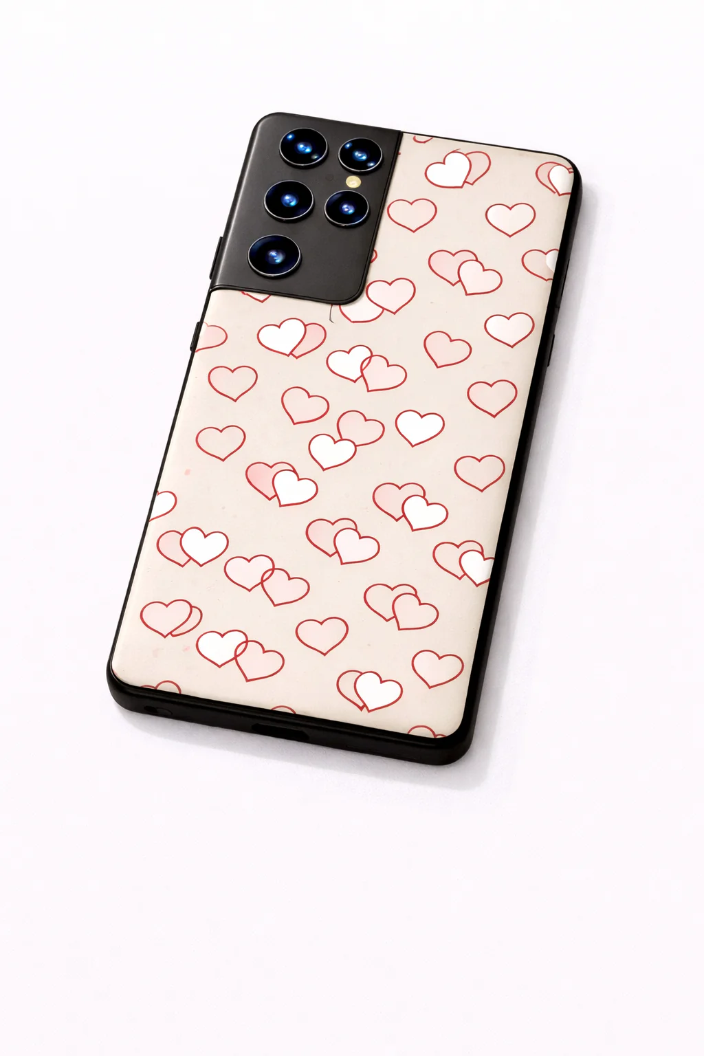 Puzzled Hearts Premium Glass Back Cover For Galaxy S, A, M & F Series - Image 3