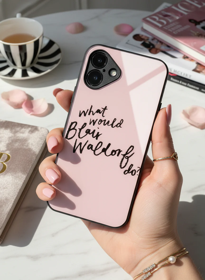 GOSSIP GIRL Queen B Premium Glass Back Cover For iPhone 11-17 Models