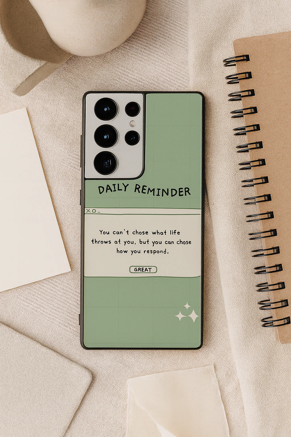 Respond Mode Premium Glass Back Cover For Galaxy S, A, M & F Series