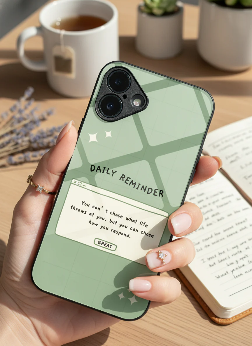 Respond Mode Premium Glass Back Cover For iPhone 11-17 Models
