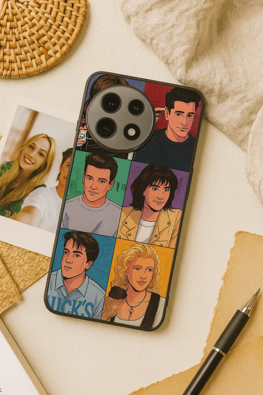 FRIENDS Retro Reels Premium Glass Back Cover For One Plus 13, 12, 11, 10, Nord Series - Image 2