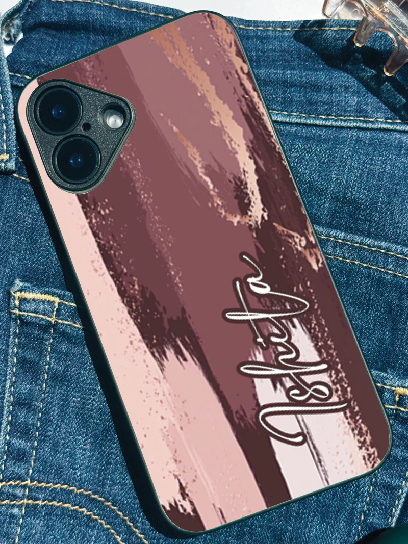 Rose Haze Personalised Name Premium Glass Back Cover For iPhone 11-17 Models - Image 5