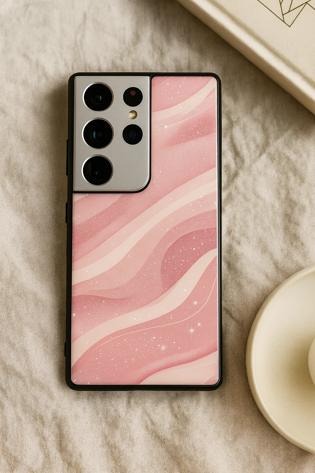 Rose Wave Premium Glass Back Cover For Galaxy S, A, M & F Series - Image 2
