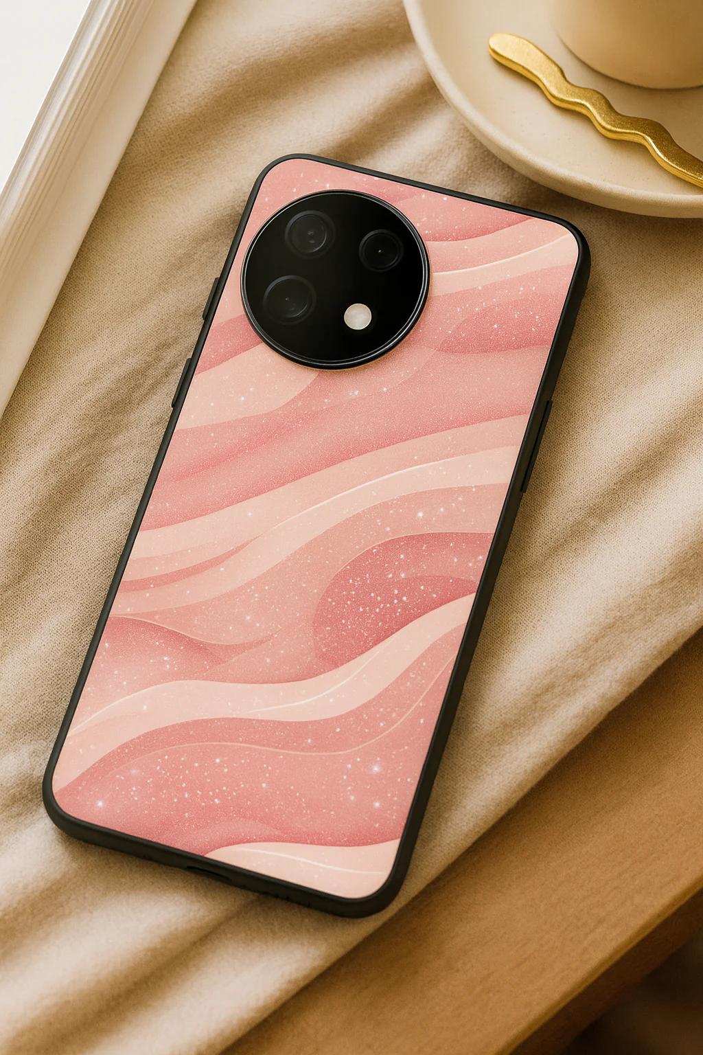 Rose Waves Glass Back Cover For One Plus 13, 12, 11, 10, Nord Series - Image 4