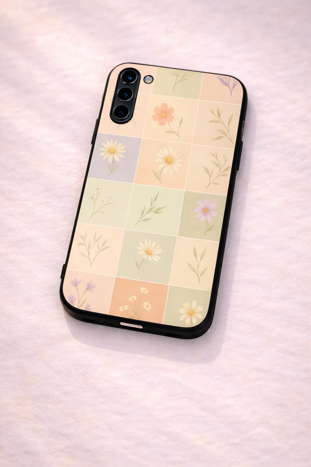 Sage Check Premium Glass Back Cover For Galaxy S, A, M & F Series - Image 5
