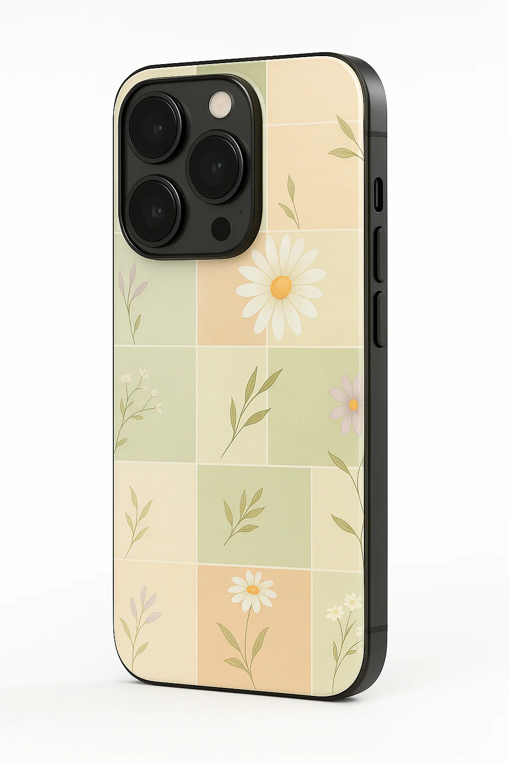Sage Grid Pattern Premium Glass Back Cover For iPhone 11-17 Models - Image 12
