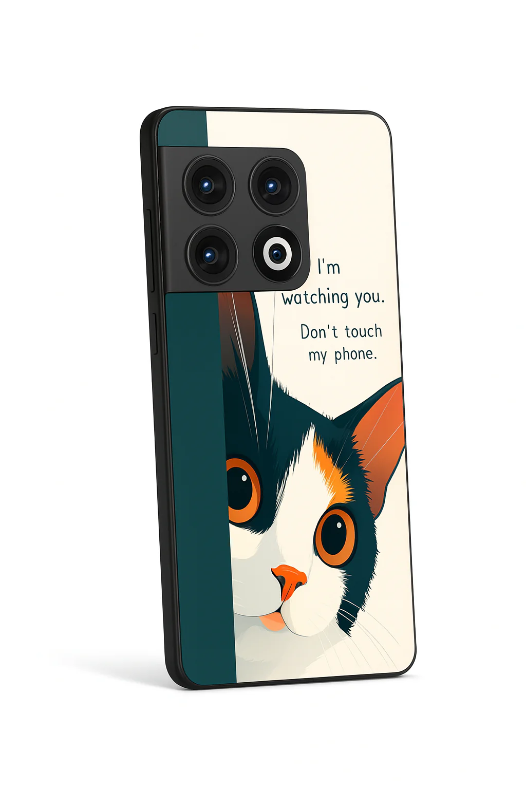 Sassy Cat Glass Back Cover For One Plus 13, 12, 11, 10, Nord Series - Image 3
