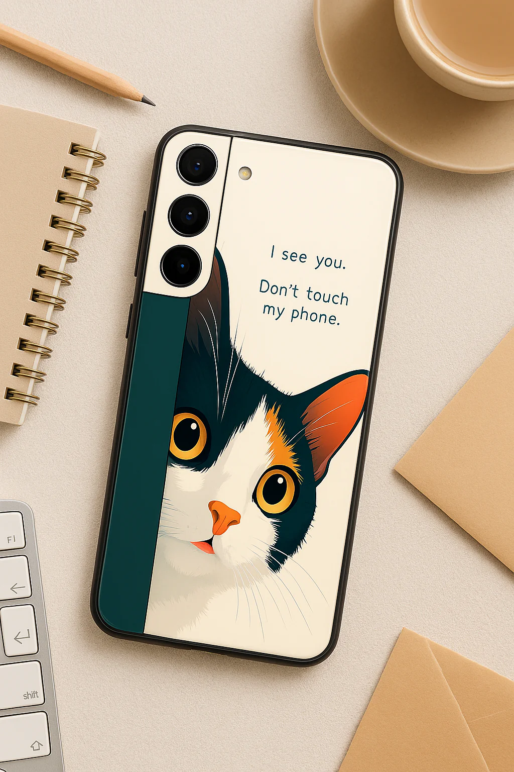 Sassy Cats Premium Glass Back Cover For Galaxy S, A, M & F Series - Image 4