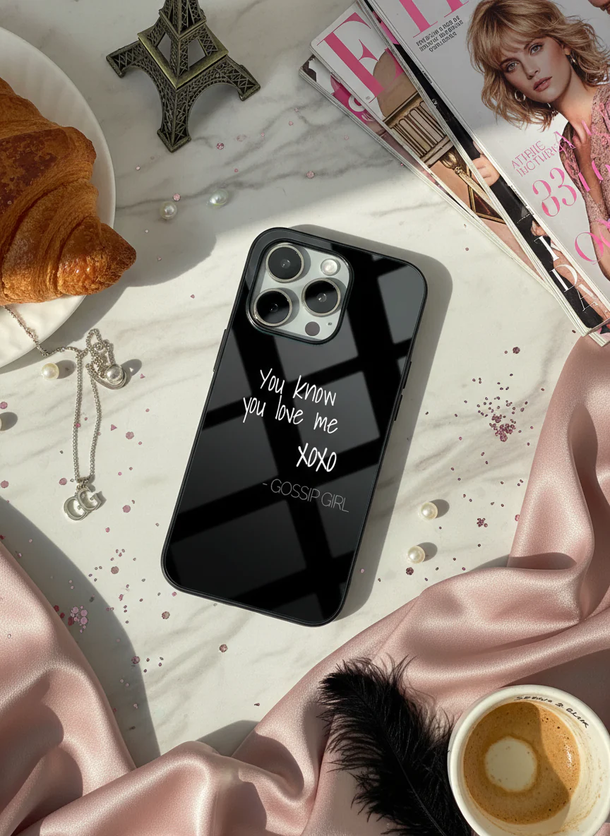 GOSSIP GIRL Scandal Script Premium Glass Back Cover For iPhone 11-17 Models - Image 2