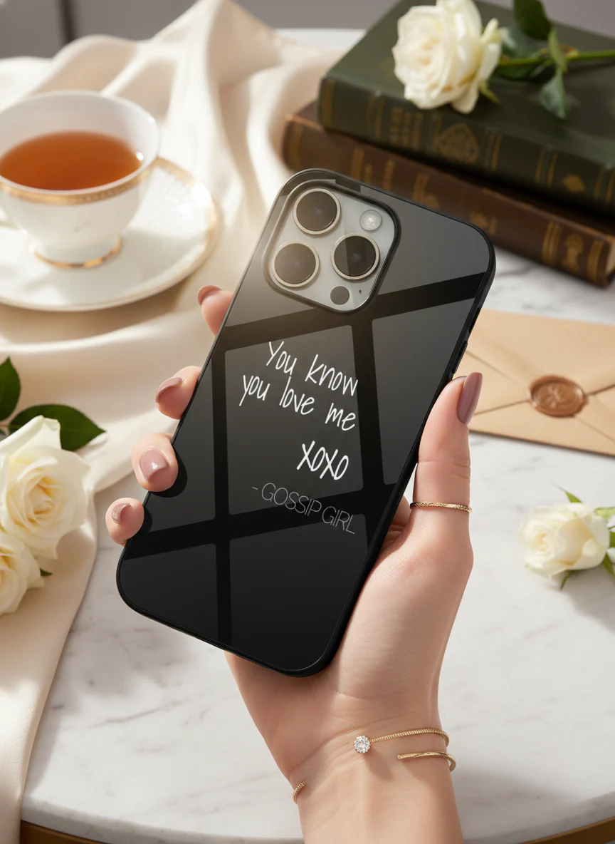 GOSSIP GIRL Scandal Script Premium Glass Back Cover For iPhone 11-17 Models - Image 4
