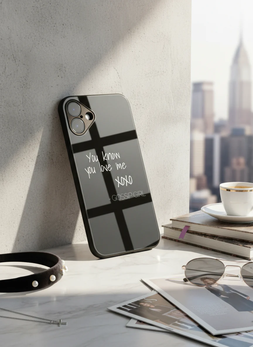GOSSIP GIRL Scandal Script Premium Glass Back Cover For iPhone 11-17 Models - Image 6