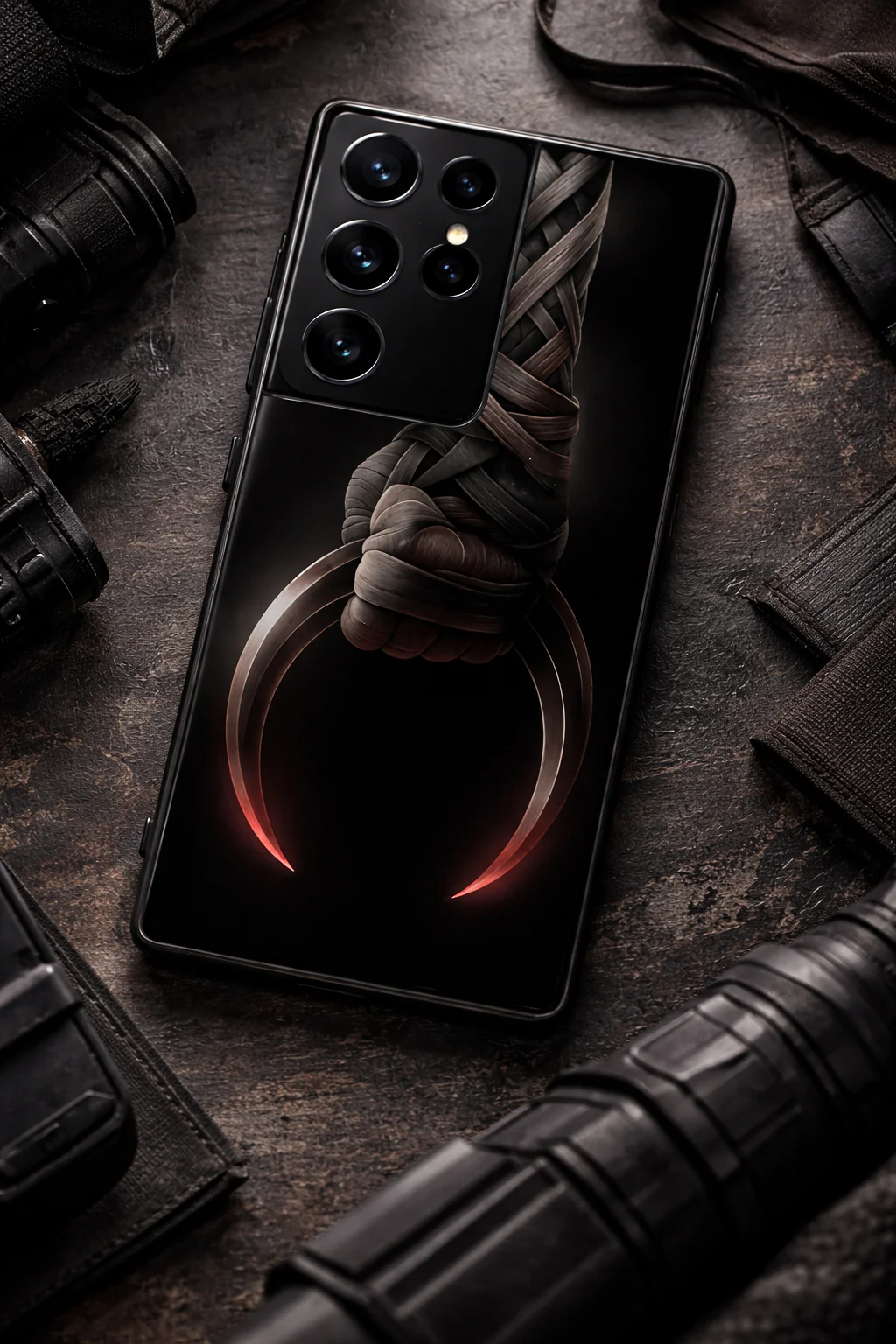 Shadowfang Premium Glass Back Cover For Galaxy S, A, M & F Series