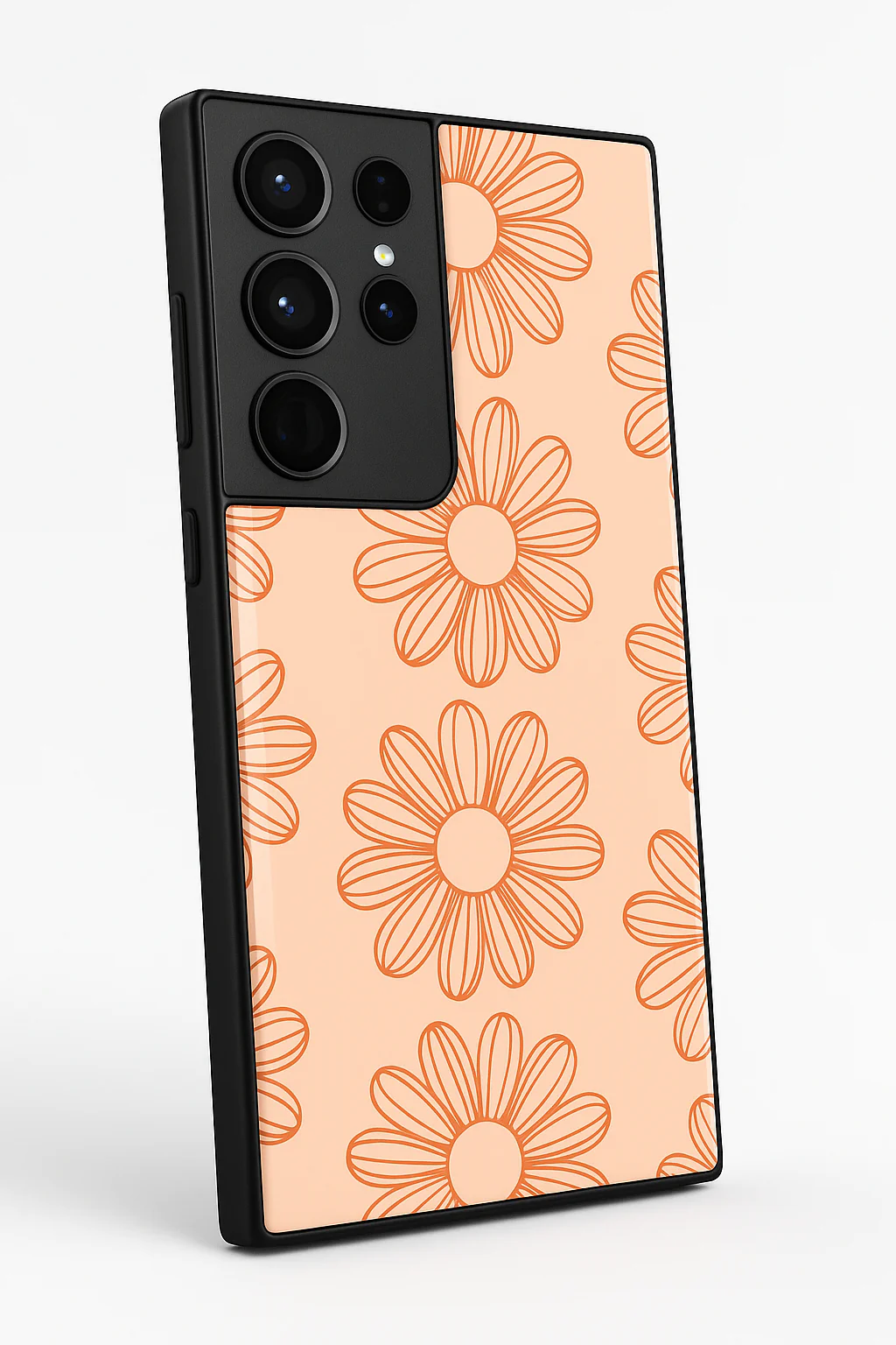 Sketch Petals Premium Glass Back Cover For Galaxy S, A, M & F Series