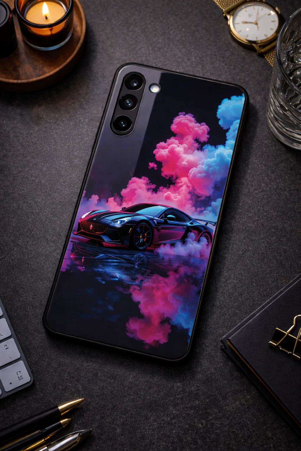 Smoke Racer Premium Glass Back Cover For Galaxy S, A, M & F Series - Image 5