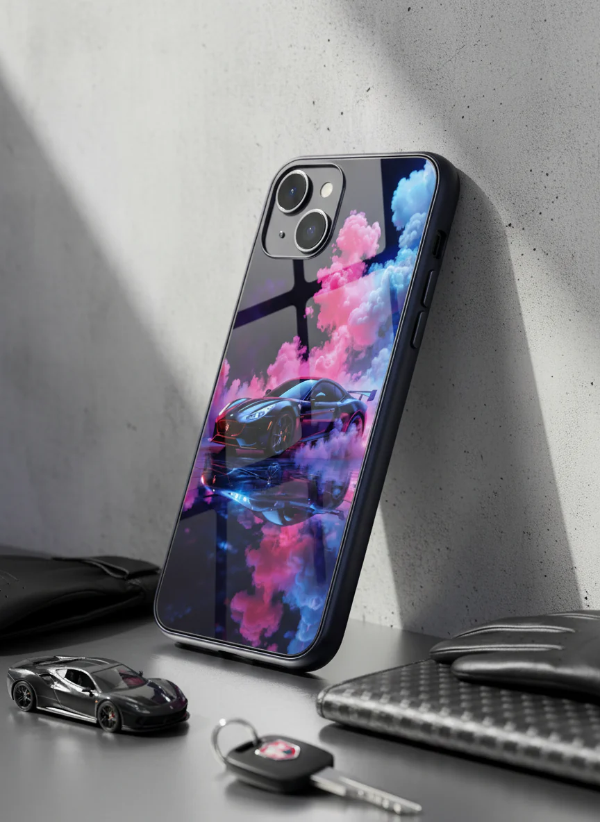 Smoke Racer Premium Glass Back Cover For iPhone 11-17 Models - Image 13