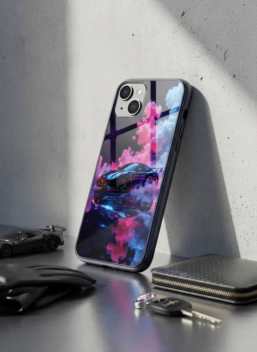 Smoke Racer Premium Glass Back Cover For iPhone 11-17 Models - Image 6