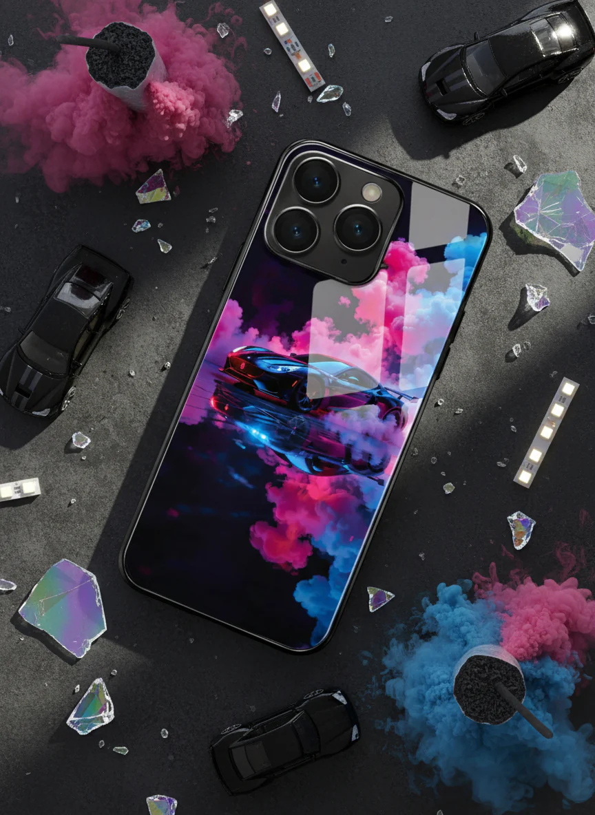 Smoke Racer Premium Glass Back Cover For iPhone 11-17 Models - Image 9