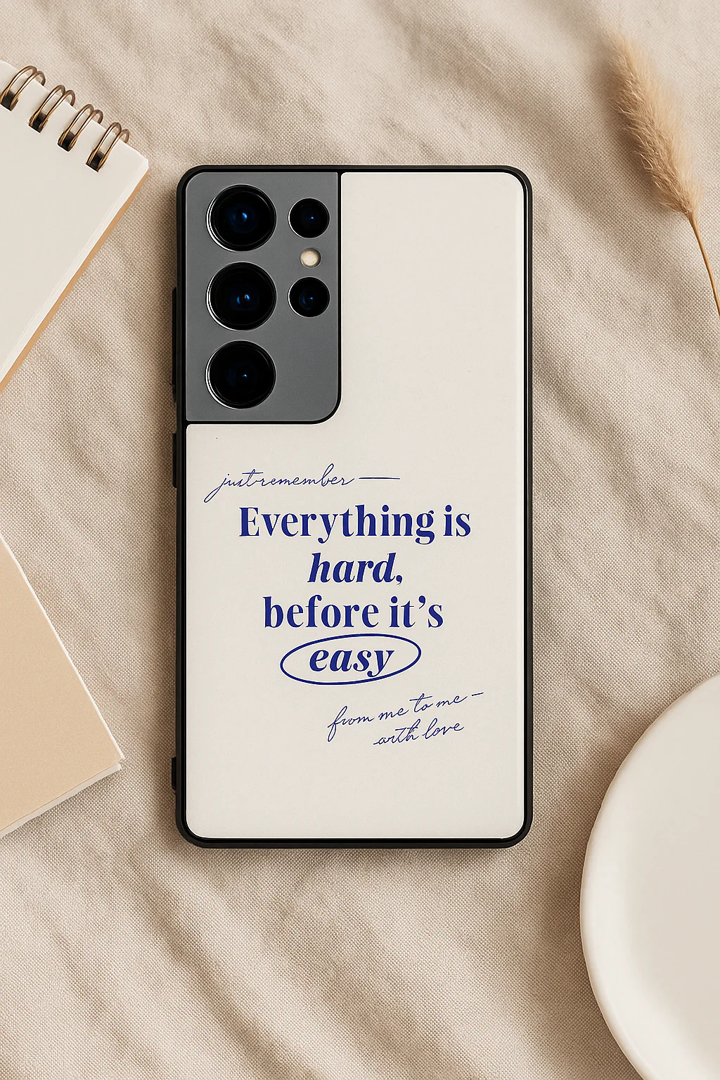 Soft Reminder Premium Glass Back Cover For Galaxy S, A, M & F Series - Image 2