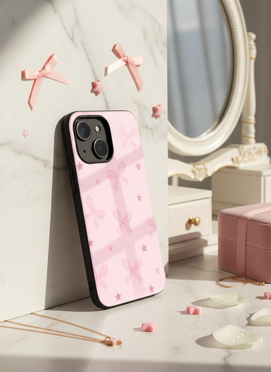 Sparkling Bows Premium Glass Back Cover For iPhone 11-17 Models - Image 10