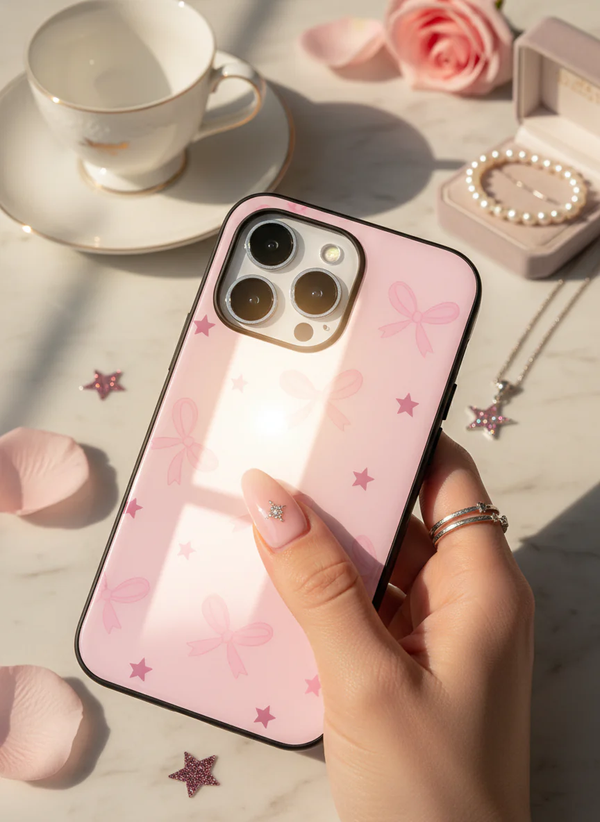 Sparkling Bows Premium Glass Back Cover For iPhone 11-17 Models - Image 4