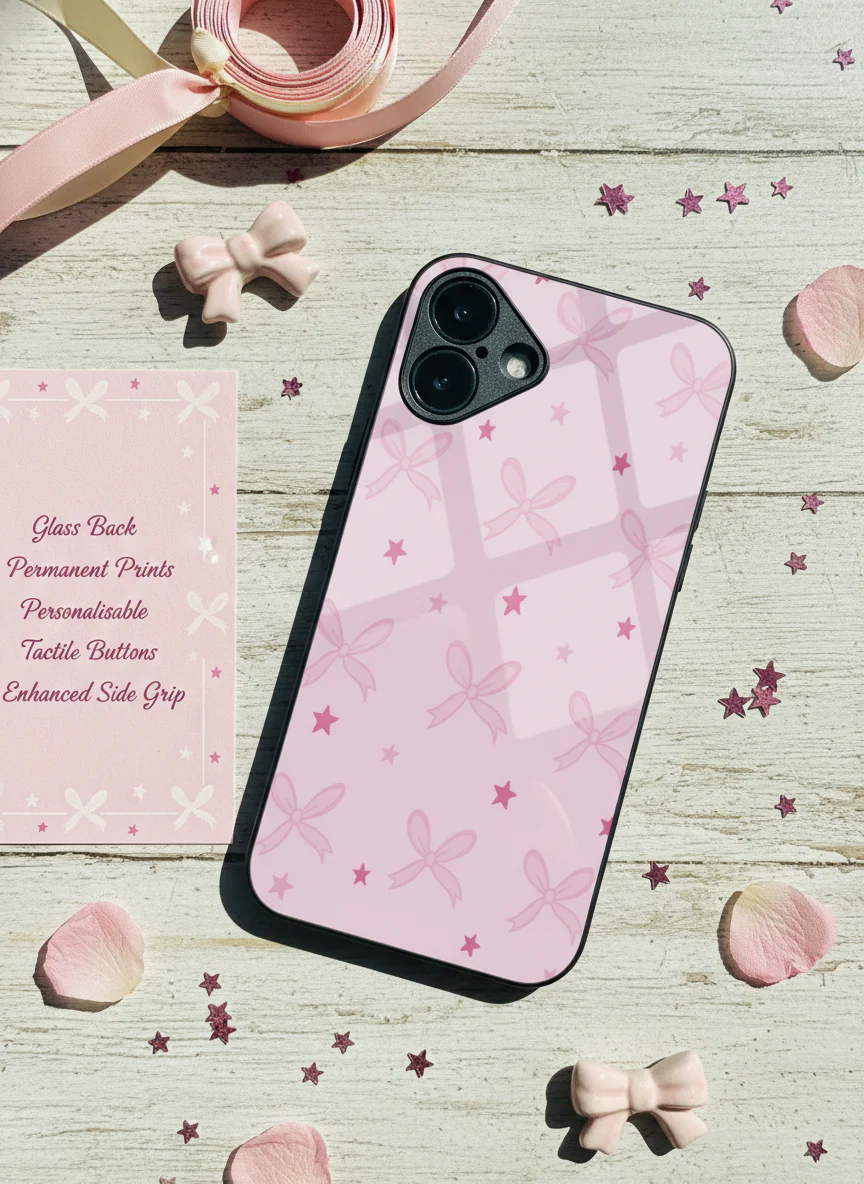 Sparkling Bows Premium Glass Back Cover For iPhone 11-17 Models - Image 5