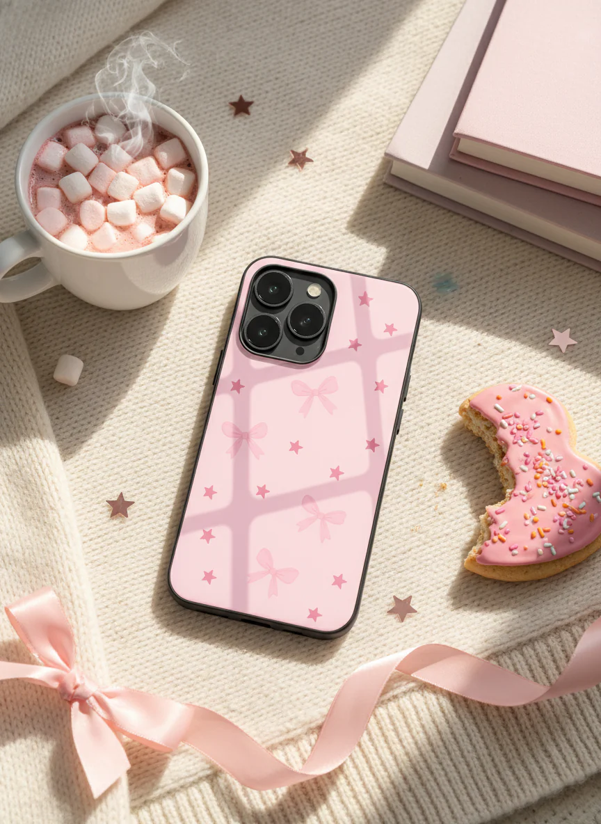 Sparkling Bows Premium Glass Back Cover For iPhone 11-17 Models - Image 7