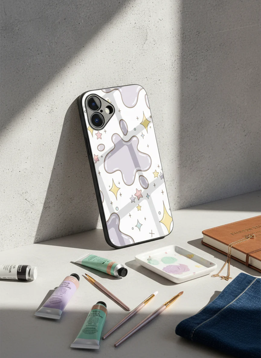 Starry Splash Premium Glass Back Cover For iPhone 11-17 Models - Image 10