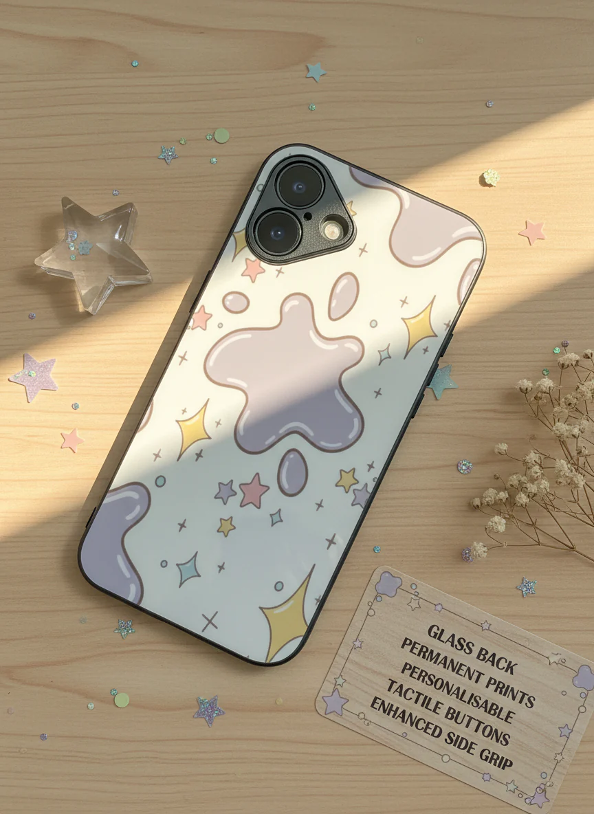 Starry Splash Premium Glass Back Cover For iPhone 11-17 Models - Image 2