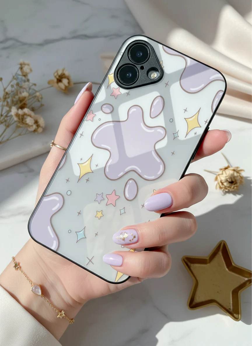 Starry Splash Premium Glass Back Cover For iPhone 11-17 Models - Image 4