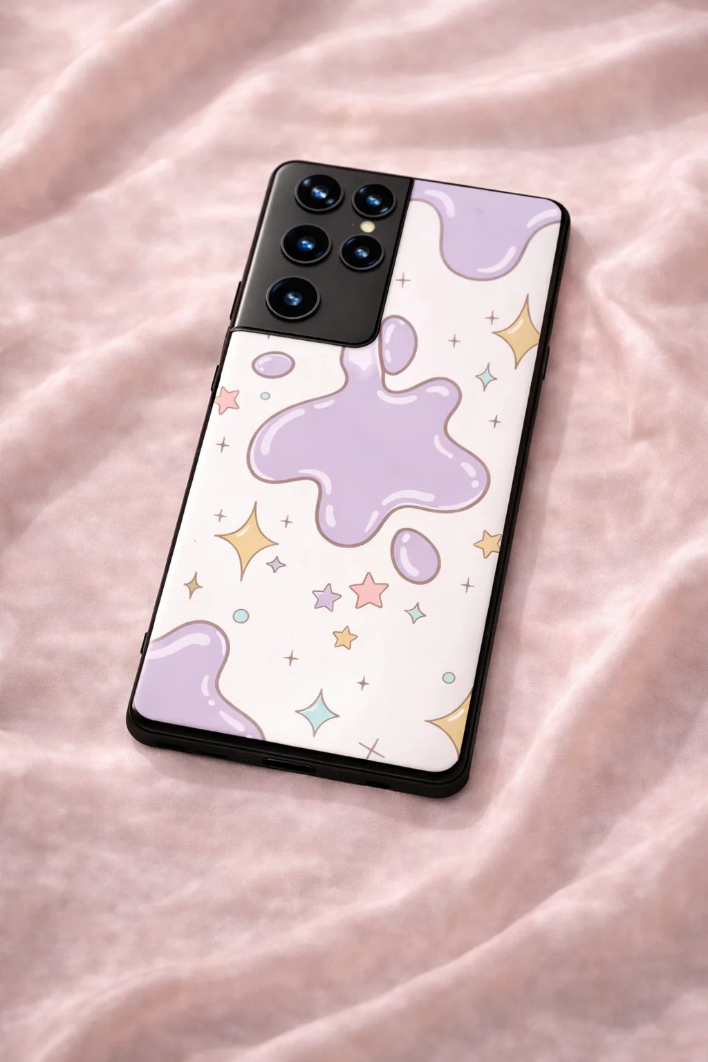 Starry Splash Premium Glass Back Cover For Galaxy S, A, M & F Series - Image 2