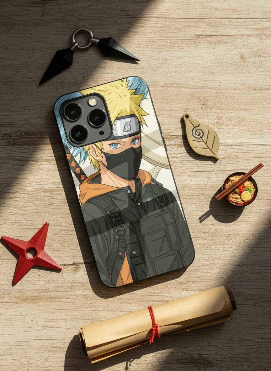 Stealthy Naruto Premium Glass Back Cover For iPhone 11-17 Models - Image 4