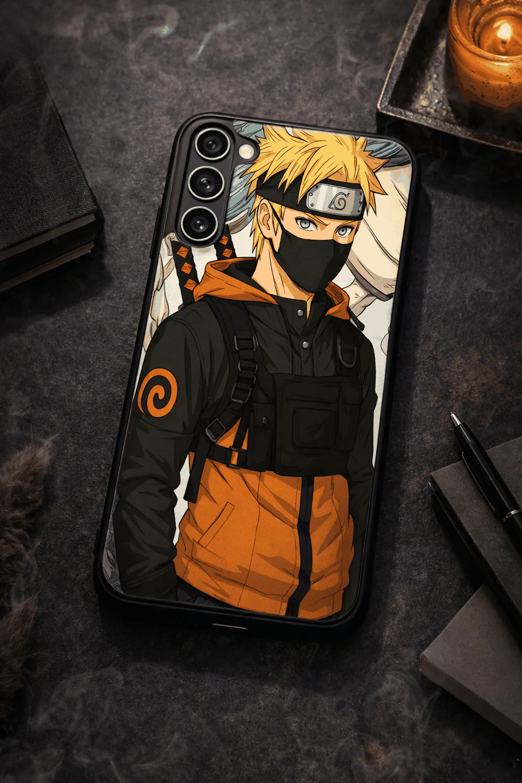 Stealthy Naruto Premium Glass Back Cover For Galaxy S, A, M & F Series - Image 5