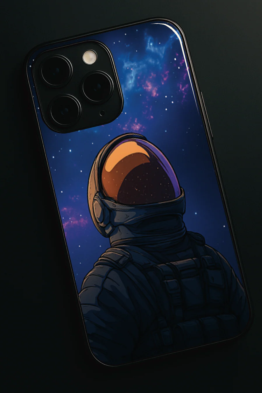 Stellar Void Premium Glass Back Cover For iPhone 11-17 Models