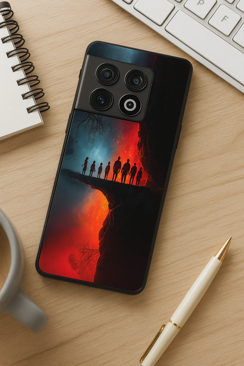 STRANGER THINGS- Parallel Edge Premium Glass Back Cover For One Plus 13, 12, 11, 10, Nord Series