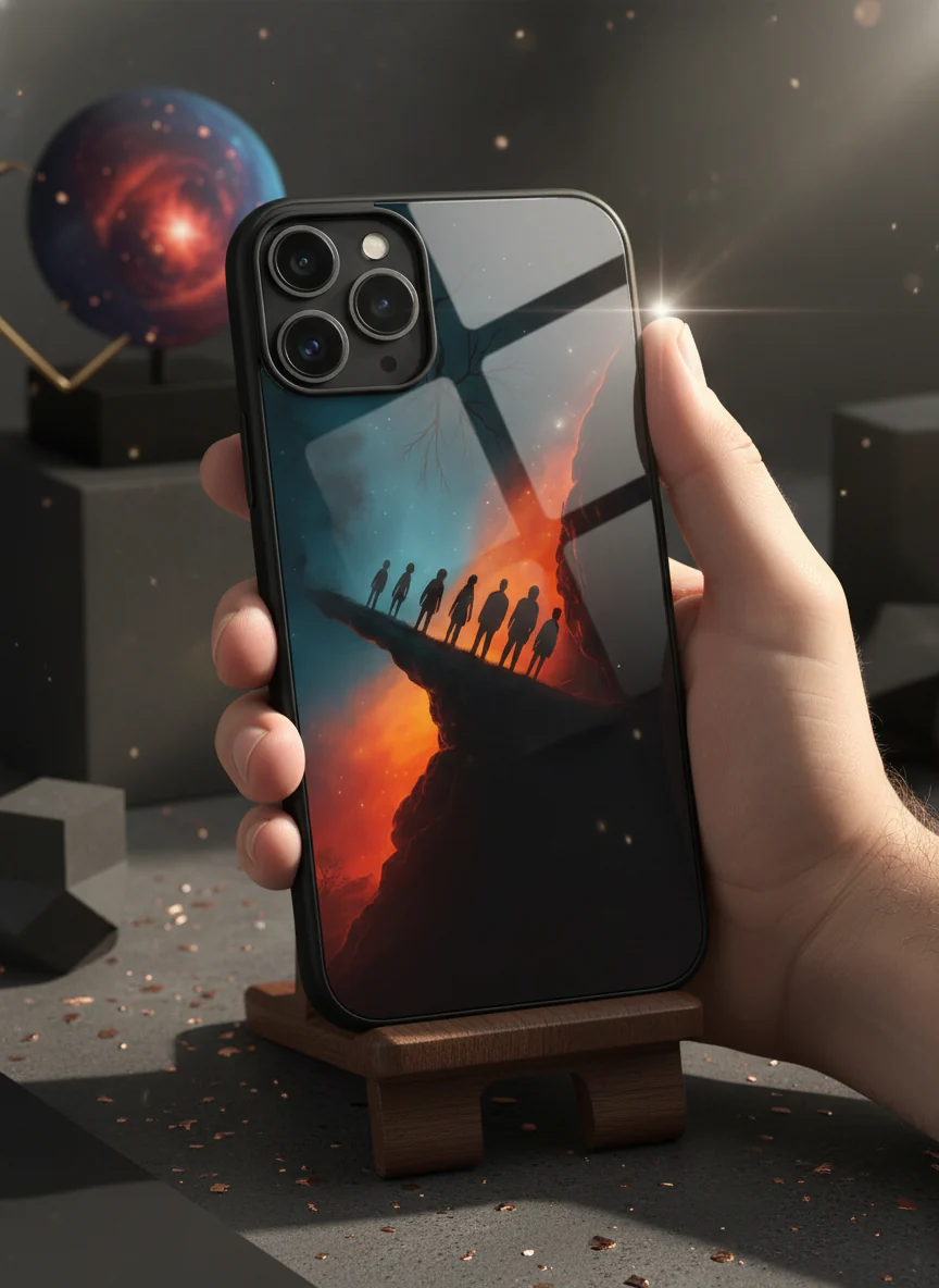 STRANGER THINGS- Parallel Edge Premium Glass Back Cover For iPhone 11-17 Models - Image 10