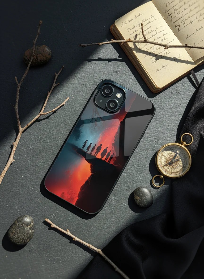 STRANGER THINGS- Parallel Edge Premium Glass Back Cover For iPhone 11-17 Models - Image 11
