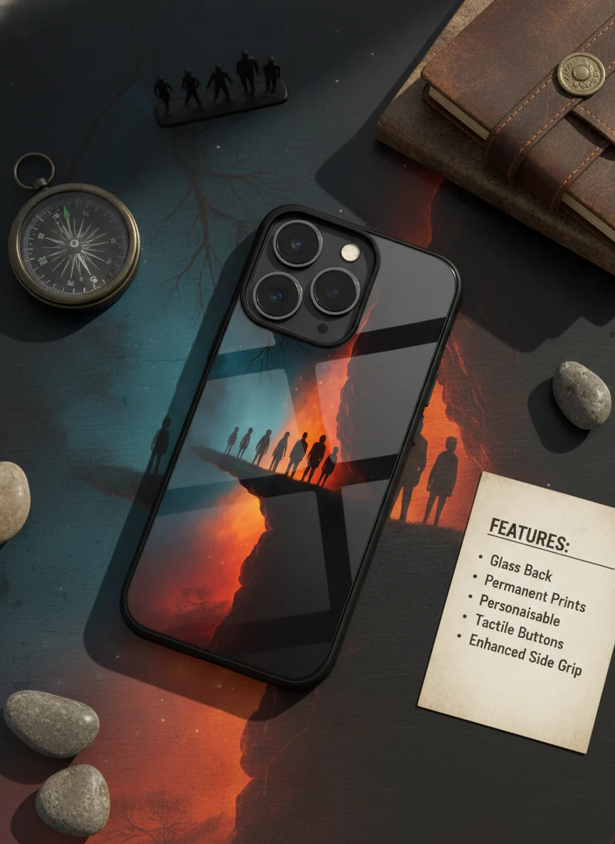 STRANGER THINGS- Parallel Edge Premium Glass Back Cover For iPhone 11-17 Models - Image 14