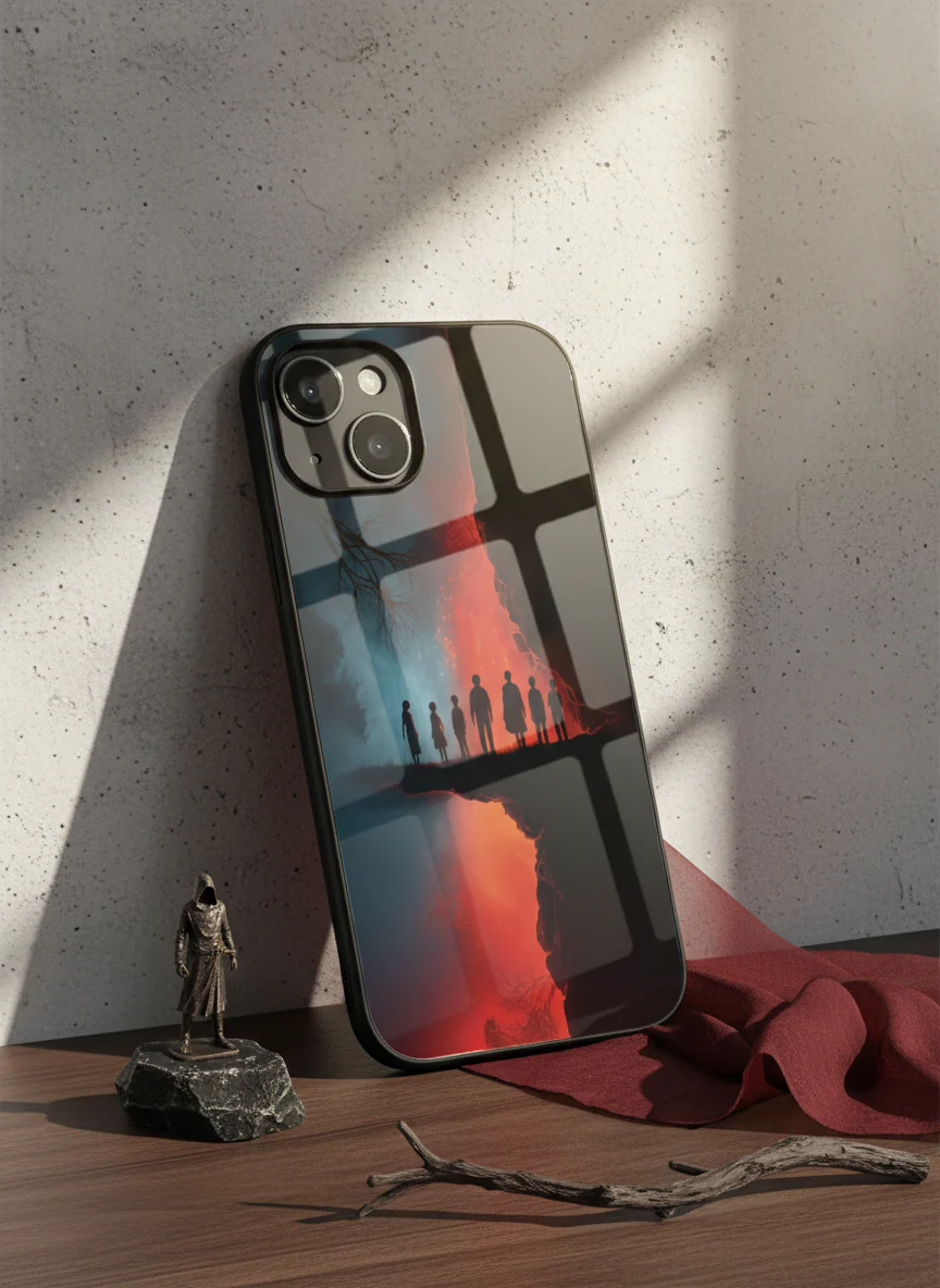STRANGER THINGS- Parallel Edge Premium Glass Back Cover For iPhone 11-17 Models - Image 15