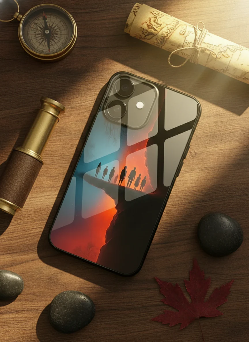 STRANGER THINGS- Parallel Edge Premium Glass Back Cover For iPhone 11-17 Models - Image 17